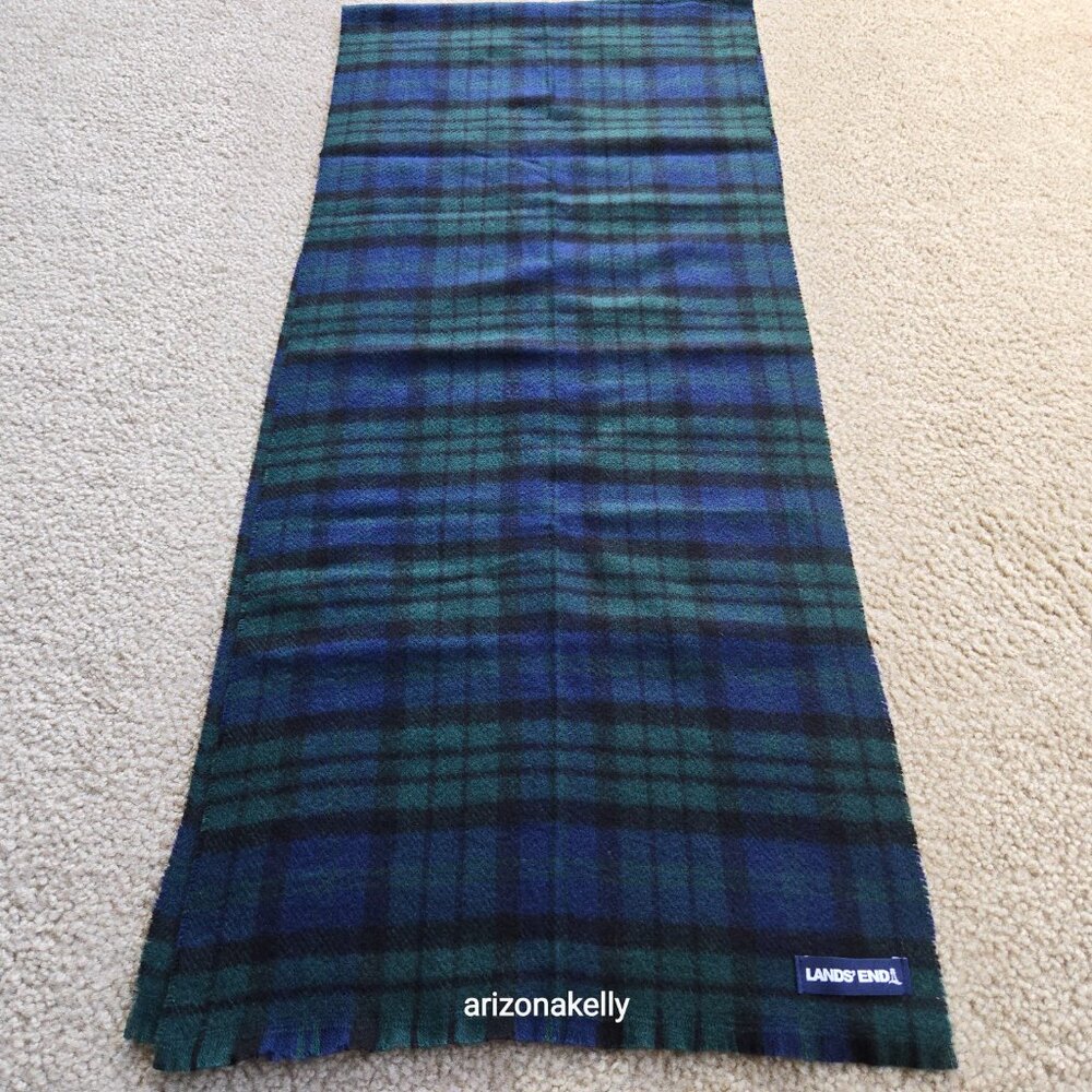 Lands' End BlackWatch Plaid Scarf - Picture 2 of 5